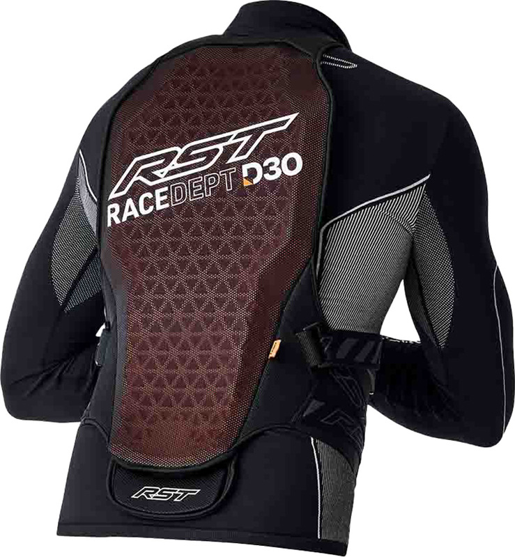 Protección RST Race Dept D3o Back Protector Harness - L Naranja Flúor