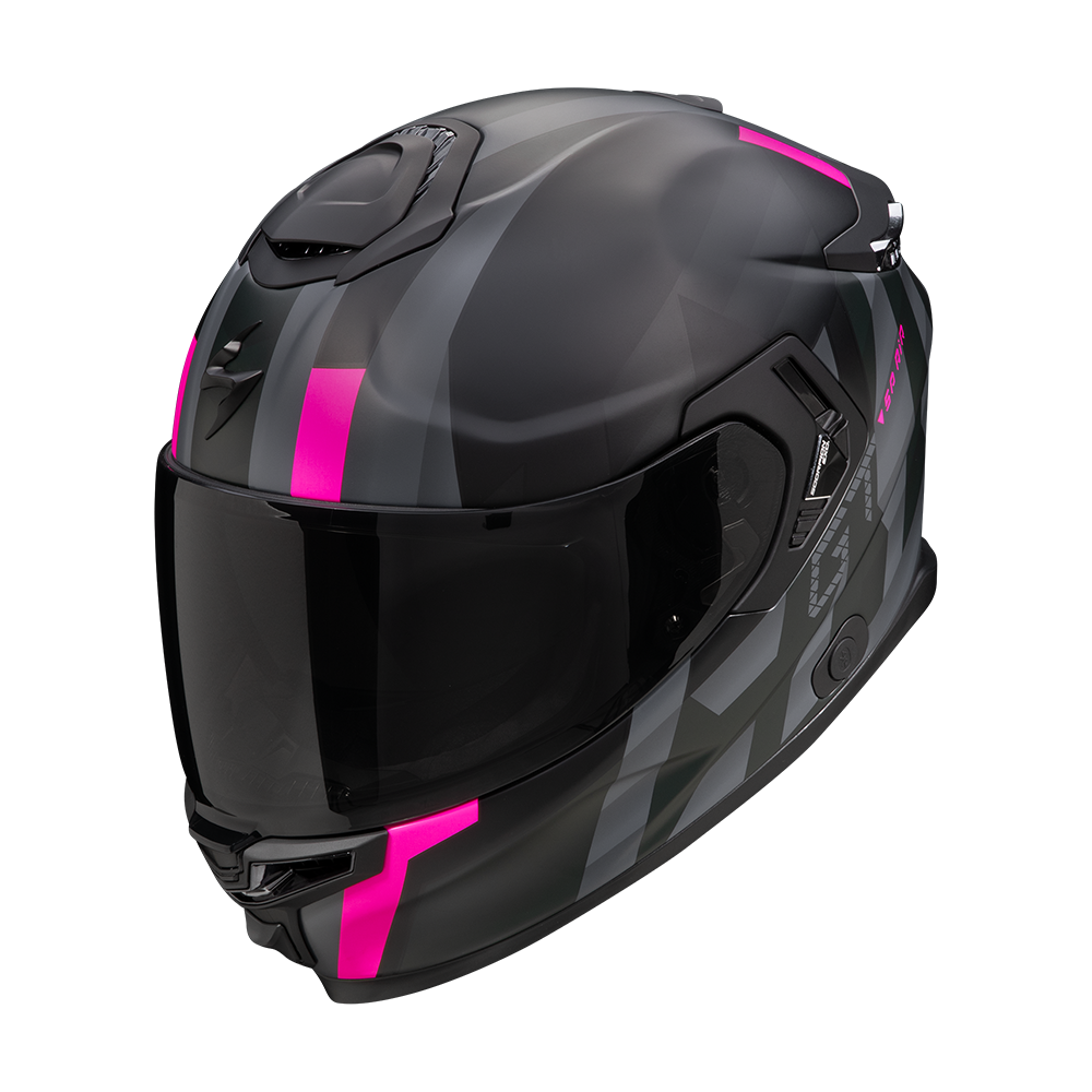 Casco Scorpion Exo-Gt Sp Air Touradven Negro Mate Rosa