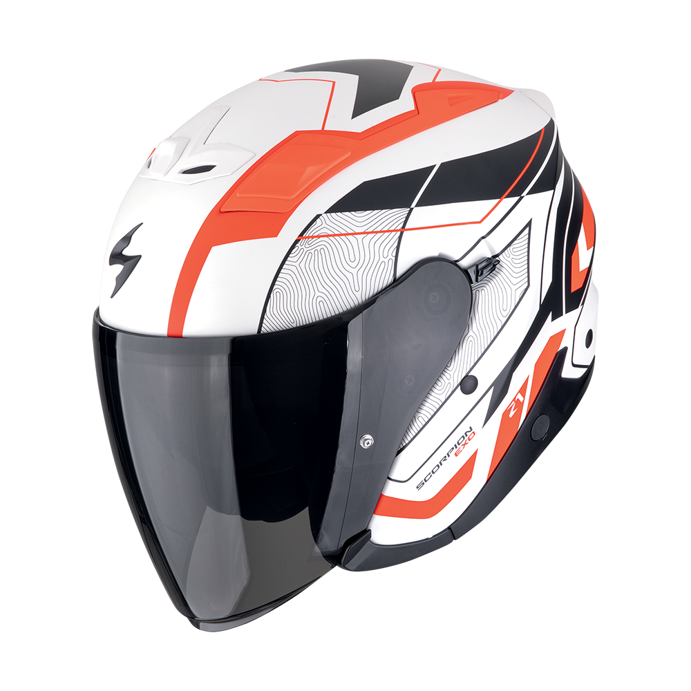Casco Scorpion Exo-Z1 Vue Mate Blanco-Rojo-Negro