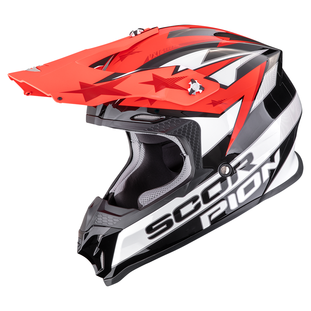 Casco Scorpion Vx-16 Evo Air Patriot Negro-Blanco-Rojo