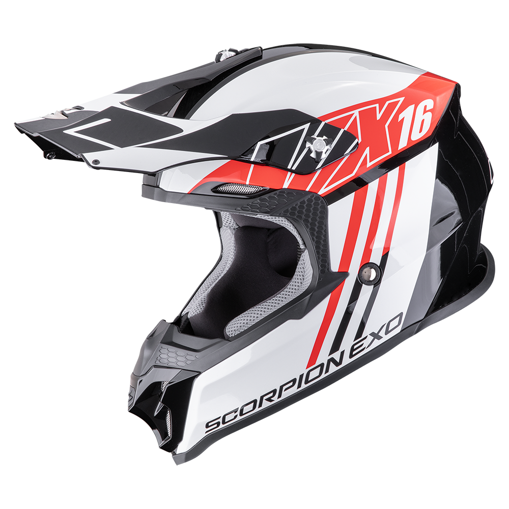 Casco Scorpion Vx-16 Evo Air Lignes Negro-Rojo