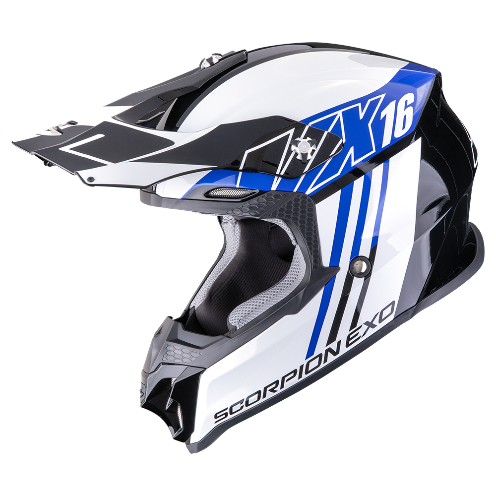 Casco Scorpion Vx-16 Evo Air Lignes Negro-Azul