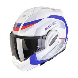 Casco Scorpion Exo-Tech Evo Pro Acuti Blanco-Azul-Rojo