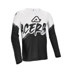 Camiseta Acerbis Mx Linear Niño Negro/Blanco