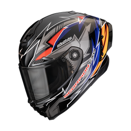 Casco Scorpion Exo-Race Air Move On Negro Azul Naranja