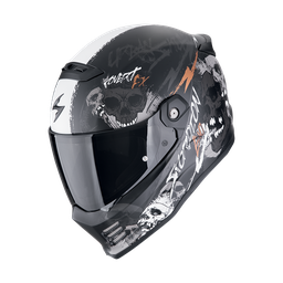 Casco Scorpion Covert Fx Skullz Mate Negro-Gris-Oro