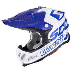 Casco Scorpion VX-22 Air Updown Blanco-Azul-Azul