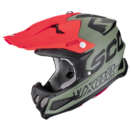 Casco Scorpion VX-22 Air Updown Mate Verde-Negro-Rojo