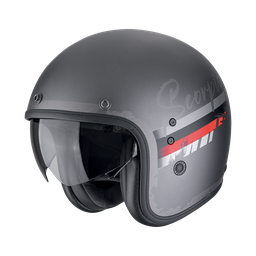Casco Scorpion Belfast Evo Adonis Mate Plata-Rojo