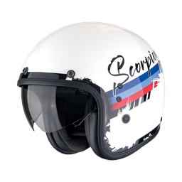 Casco Scorpion Belfast Evo Adonis Blanco-Rojo-Azul