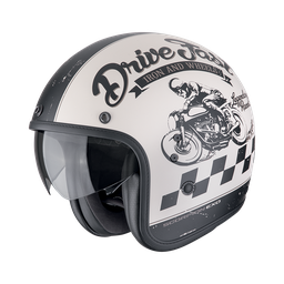 Casco Scorpion Belfast Evo Drive Fast Mate Crema-Negro