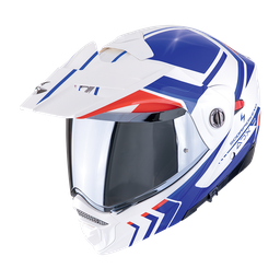 Casco Scorpion Adx-2 Lewis Blanco-Azul-Rojo