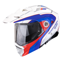 Casco Scorpion Adx-2 Kamps Blanco-Rojo-Azul