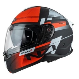 Casco Modular NZI Combi 3 Duo Metric Negro Rojo Mate