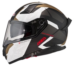 Casco Integral NZI Go Rider Stream Duo Trident Negro Gris Oro Mate