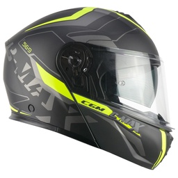 Casco Modular CGM 569G C-max City Negro Amarillo Flúor Mate