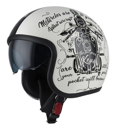 Casco Jet NZI Rolling 4 Sun Tank Hueso