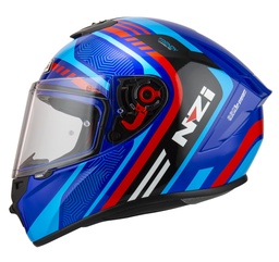 Casco Integral NZI Trendy 2 Connected Oscuro Azul Rojo Azul