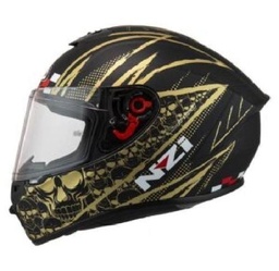 Casco Integral NZI Trendy 2 Flag Negro Oro Mate