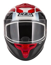 Casco Integral NZI Trendy 3 Stream Rapid Blanco Rojo Azul Rojo S Transparente + Tintada Visera