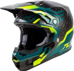 FLY RACING Casco FLY RACING Formula S Carbon Byte - Black Carbon/Teal/Lime - XL Amarillo flúor & Azul & Negro & Verde