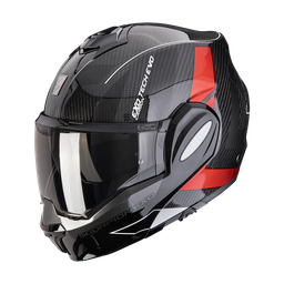 Casco Scorpion Exo-Tech Evo Carbon Cad Negro-Rojo