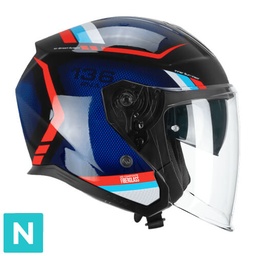 Casco Jet CGM 136M RNA Fibra Ride Negro Azul Rojo