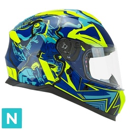 Casco Infantil CGM 265X Micro Monster Azul Amarillo Flúor